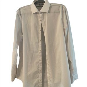 Men’s white button long sleeve collared shirt